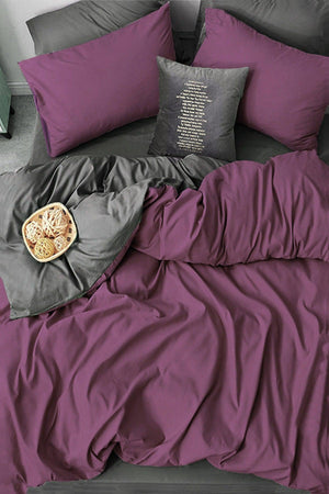 Elastic Bed Linen Duvet Cover Set Single Use Dried Rose-gray - Swordslife
