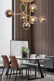 Eva Modern Style Antique Smoked Imported Glass Six-Piece Chandelier