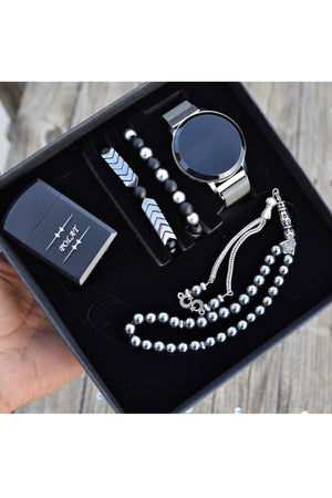 Touch Herren Armbanduhr Feuerzeug Rosenkranz und Armband Set