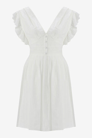 White Scalloped Sleeveless Midi Dress - Swordslife
