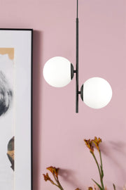 Malibu 2 Piece Black And White Glass Modern Young Room Kitchen Bedroom Retro Living Room Chandelier