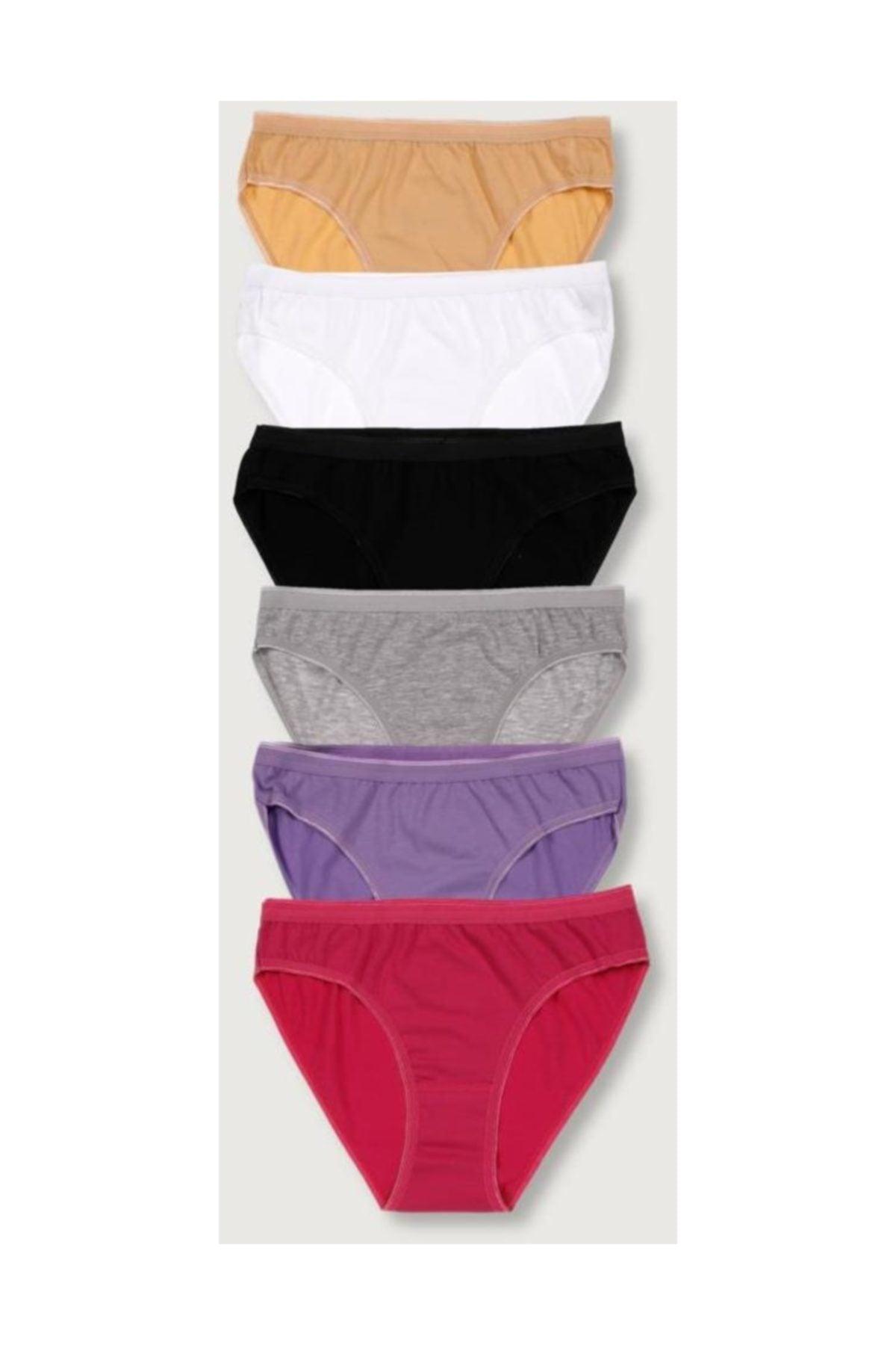 Women's Mixed Color 6 Pack Bikini Panties ELF568T0635CCM6 - Swordslife