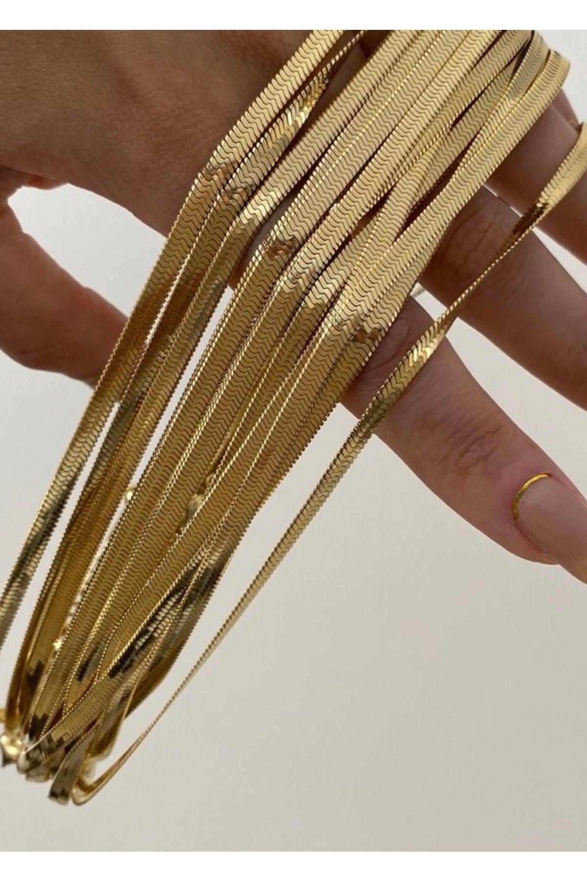 40 5 Cm Unisex Gold Color Steel Italian Chain Necklace