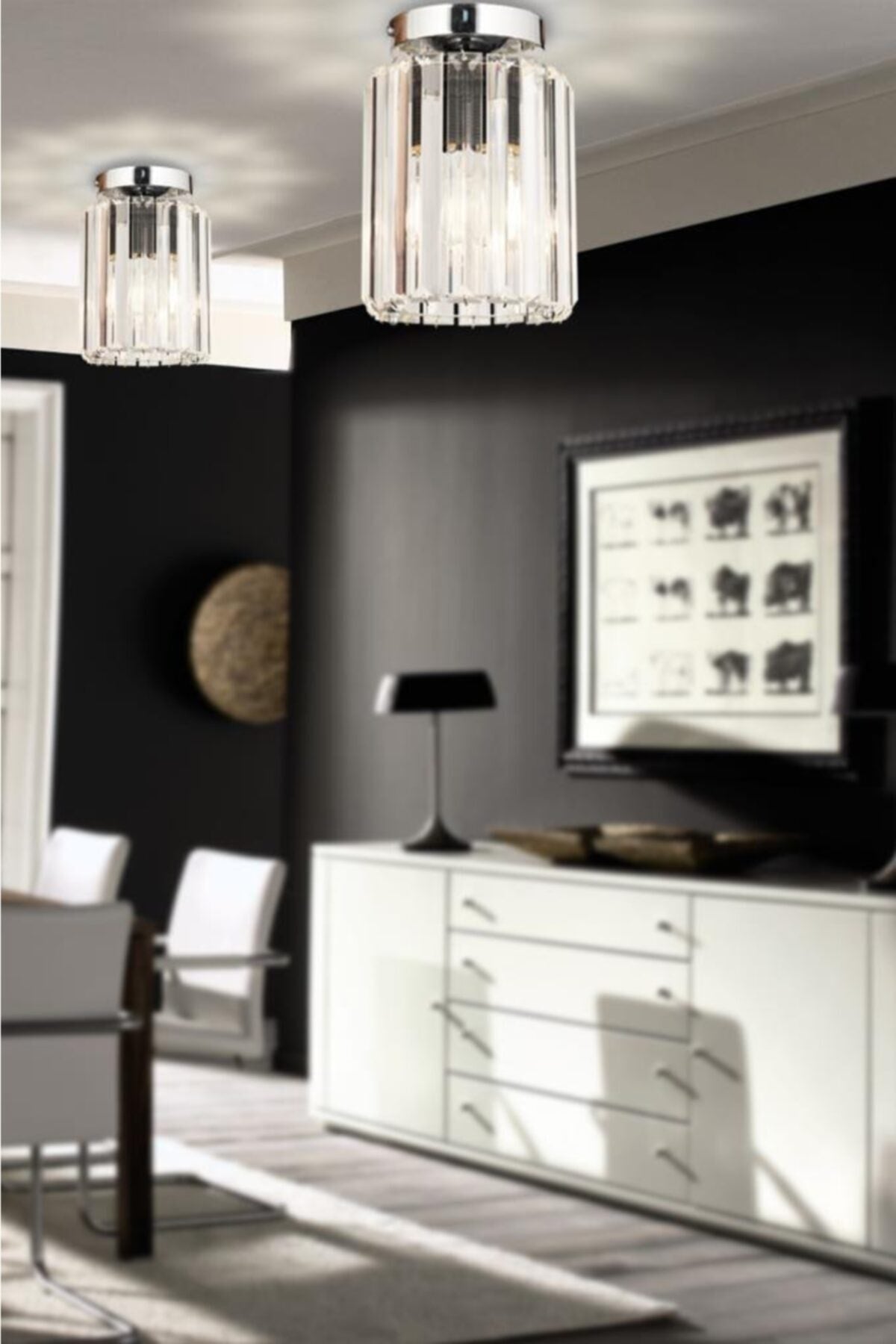 Plafonier Ceiling Silver Case Y-15 Chandelier