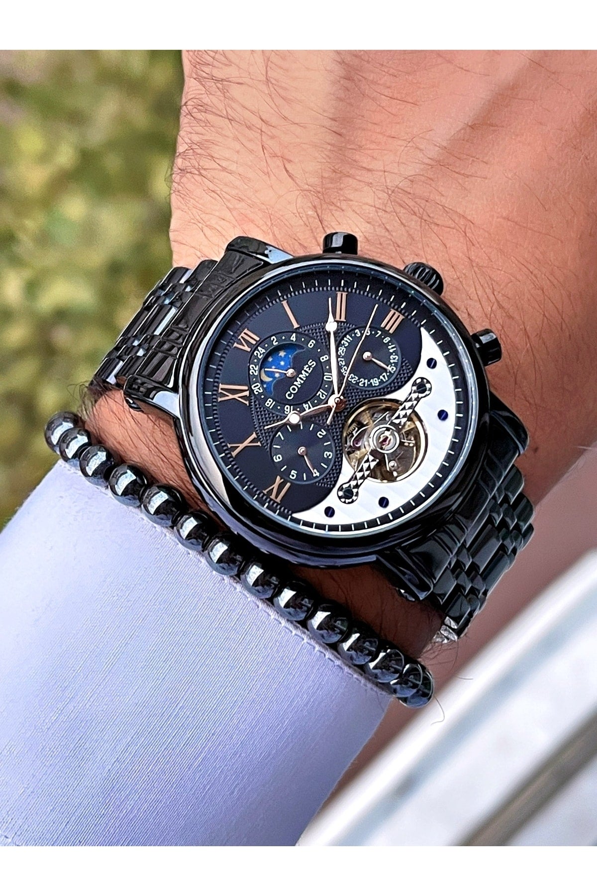 Zeit Automatische Bewegung Luxus Herren Armbanduhr