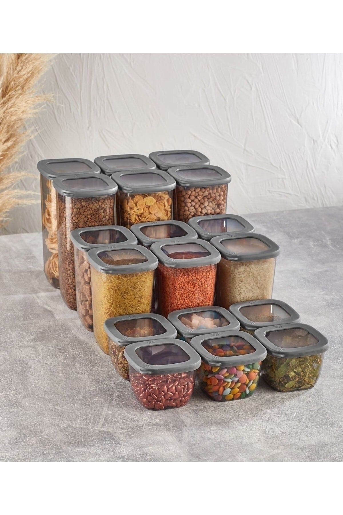 18 Stück Vipahmet Strand-Aufbewahrungsbehälter (6 x 1750 ml, 6 x 1200 ml, 6 x 550 ml) Vp-054