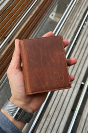 Echtes Leder Crazy Tobacco Handliche Herren Geldbörse