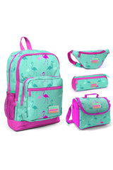 Green Flamingo Girls' 4-Piece Primary School Bag Set