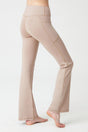 Women's Beige High Waist Lifter Double Pocket Spanish Leg Leggings Bootcut - Swordslife