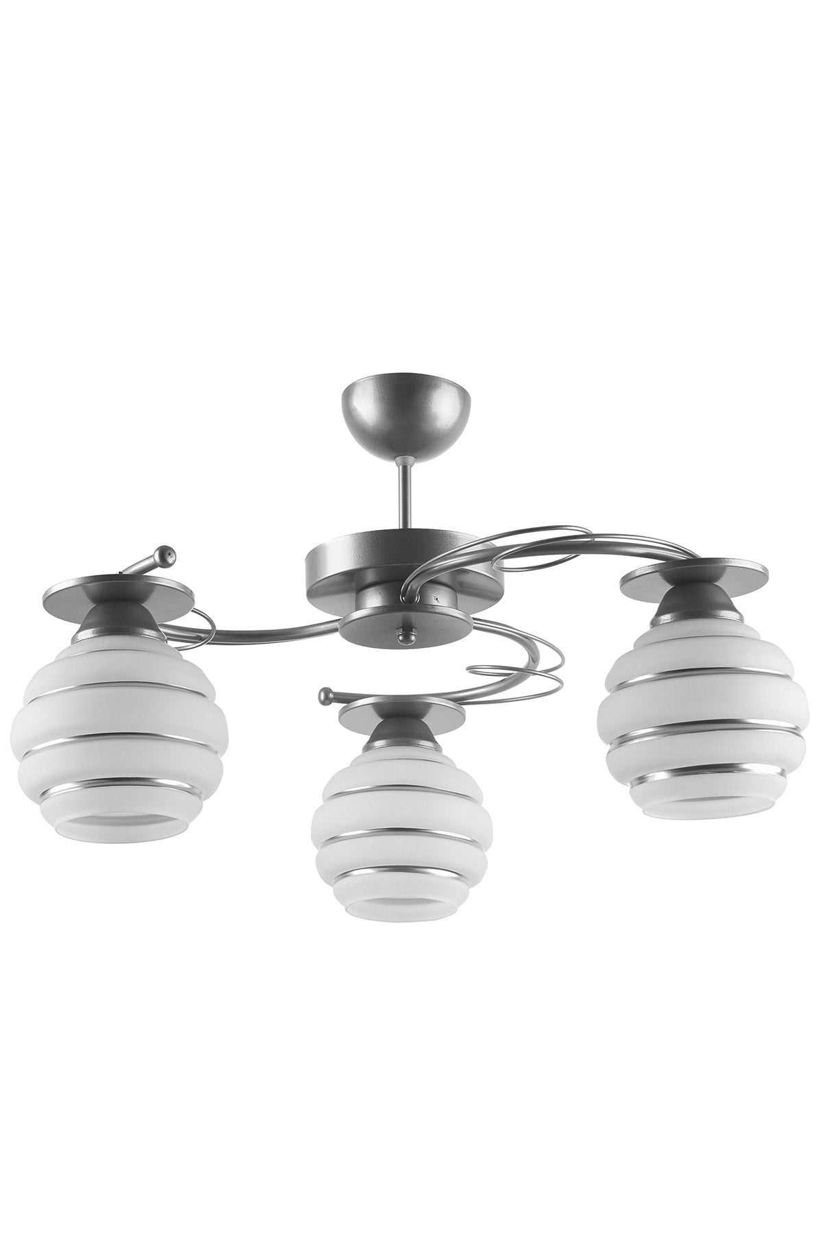 Goldina Modern Plofonyer Gray Case Silvery Glass Living Room - Kitchen - Bedroom 3-Piece Chandelier