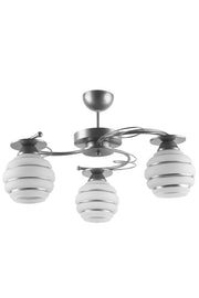 Goldina Modern Plofonyer Gray Case Silvery Glass Living Room - Kitchen - Bedroom 3-Piece Chandelier