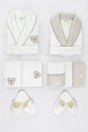 Ayliz Family Bathrobe Set 100% Organic Cotton Embroidered Cream/cream - M/l - Swordslife