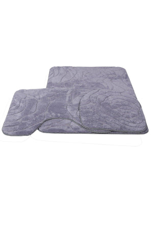 Rossa Gray 3 Pcs Bathroom Carpet Mat Set Non-Slip Closet Closet Set - Swordslife