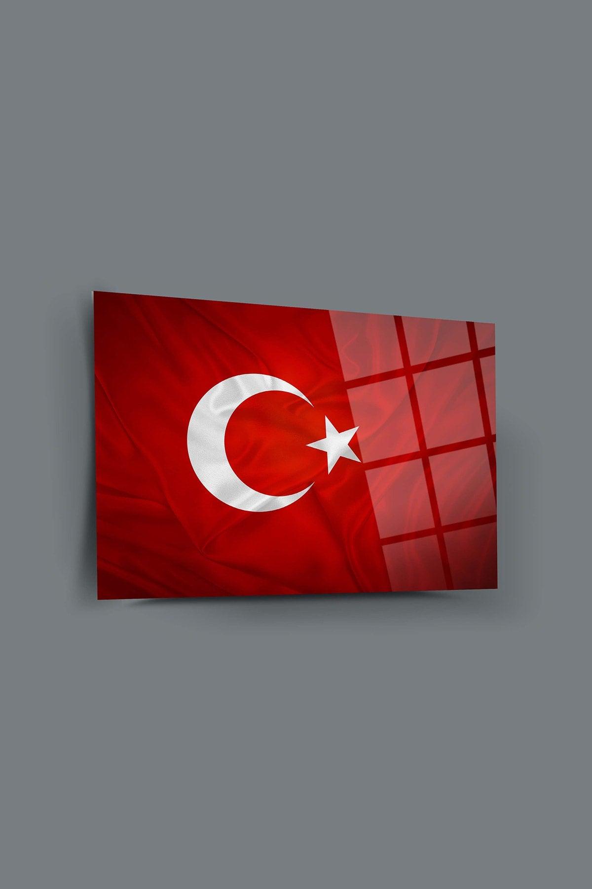 Turkish Flag 11 Glass Painting-Atatürk Painting-Flag Painting - Swordslife