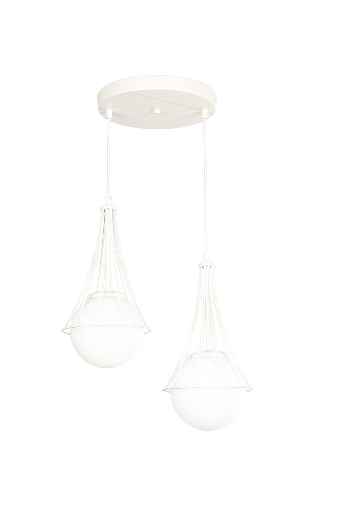 Lapis 2Nd White-White Glop Glass Chandelier
