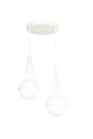 Lapis 2Nd White-White Glop Glass Chandelier