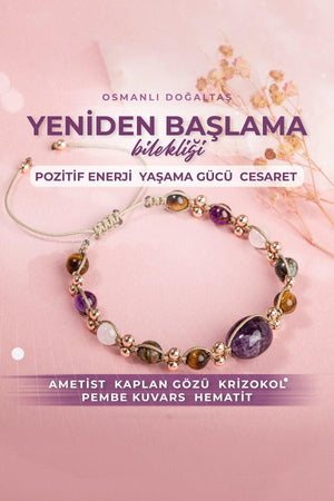 Certified Reboot Bracelet Amethyst Tiger Eye Chrysocolla Natural Stone Handcrafted - Swordslife