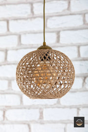 Bella Wicker Pendant Lamp Single Chandelier (With Antique Hanger Set)