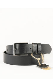 Echter Büffelleder Herrengürtel 3,5 cm Schwarz Klassischer Stoff Hosengürtel