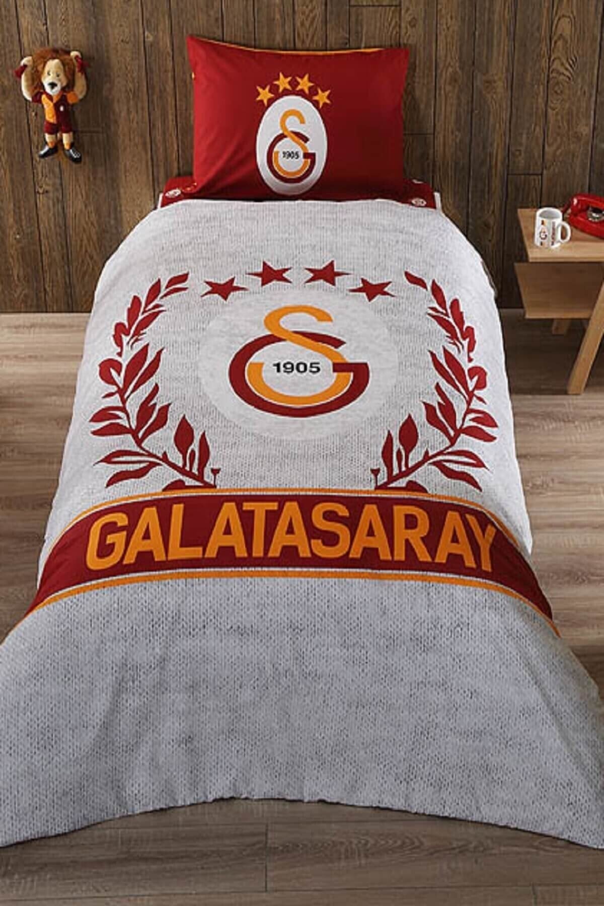 Single Licensed Duvet Cover Set-Galatasaray Gray