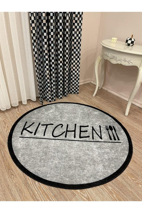 Latex Leather Base Round Kitchen Rug - Swordslife
