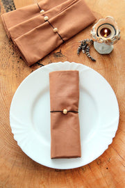 6 Pack Brown Cotton Fabric Service Serving Napkin - Swordslife