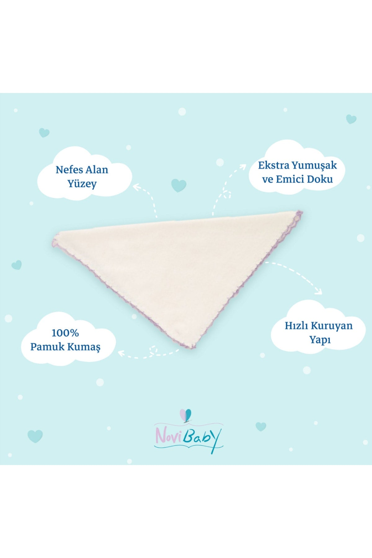 6 Pcs Baby Mouth Wipes – White - Saliva Wipe Mouth Wipe 100% Cotton Combed 17x17cm