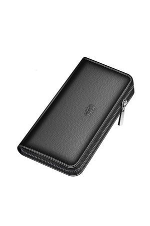 Men'S Leather Zipper Long Wallet