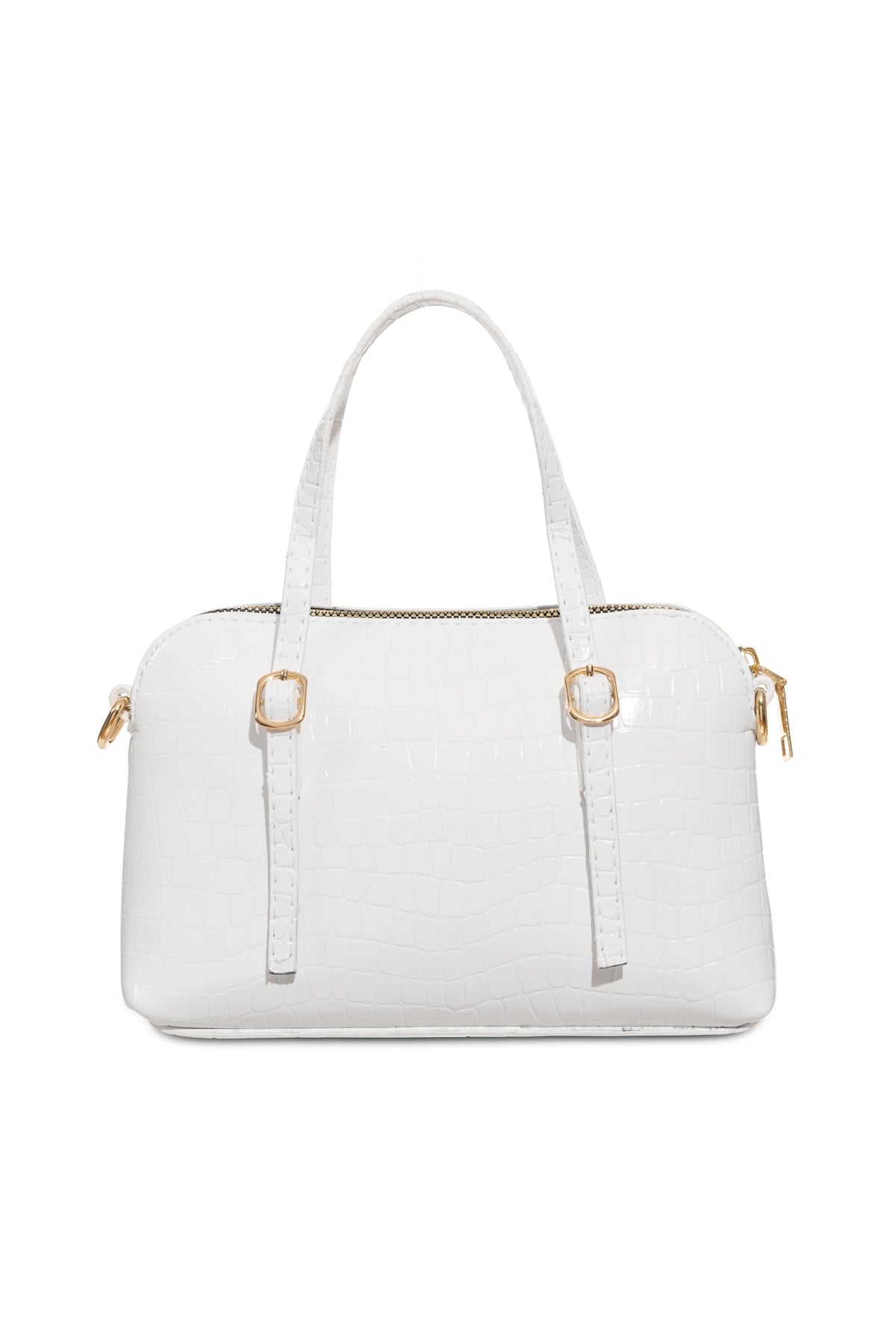 Women'S Leather Look Double Handle Bag