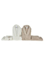 Bathrobe Family Bath Set Desma White/Beige - Swordslife