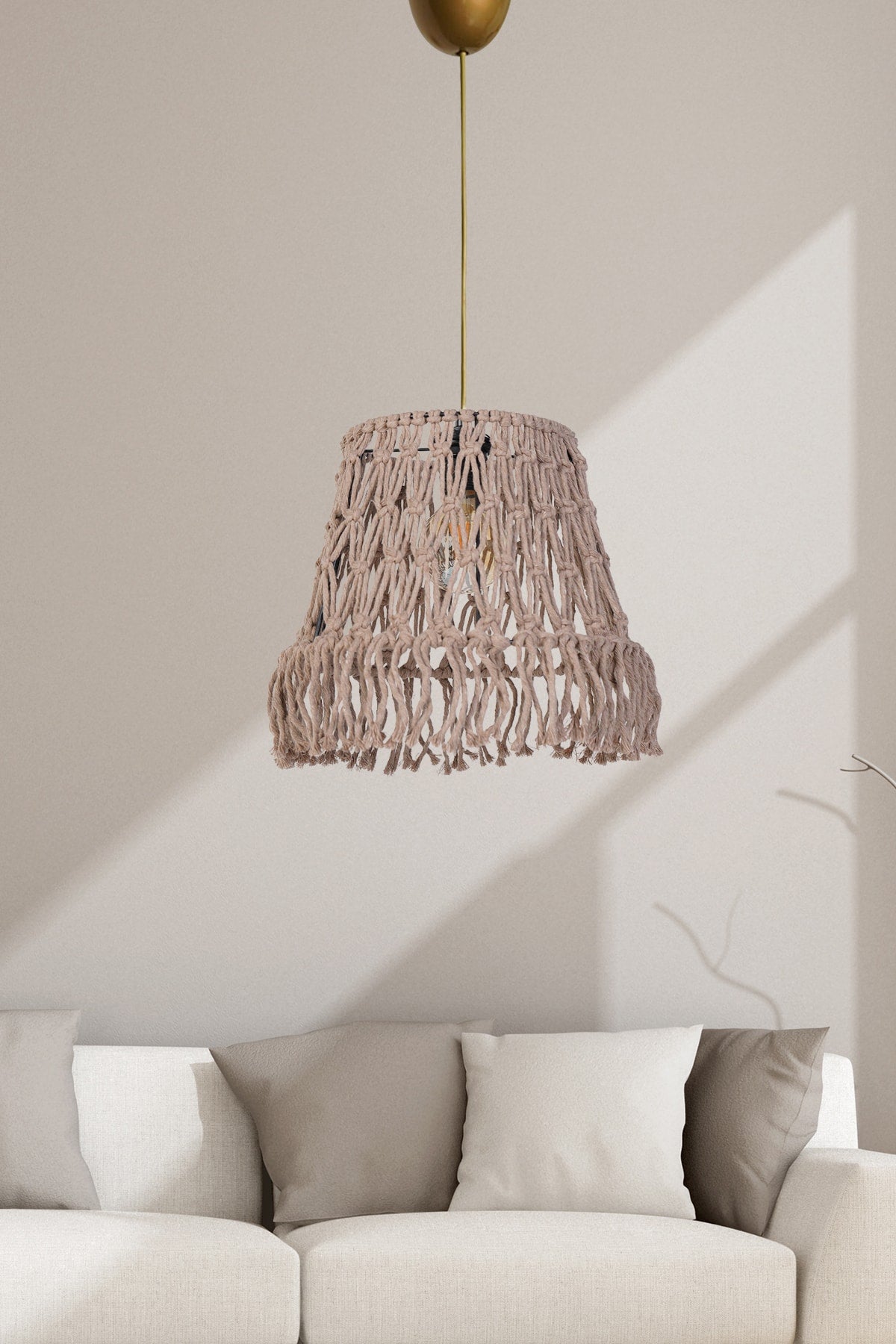 Laurier Handmade Jute Coffee Chandelier