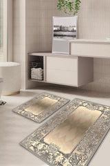 Classic Patterned Non-Slip Base Washable Set of 2 Bathroom Carpet Doormat Closet Set Kt-kzhk-81 - Swordslife