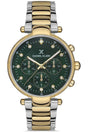 Women's Gold-silver Color Inside Green Stone New Model Wristwatch - Swordslife