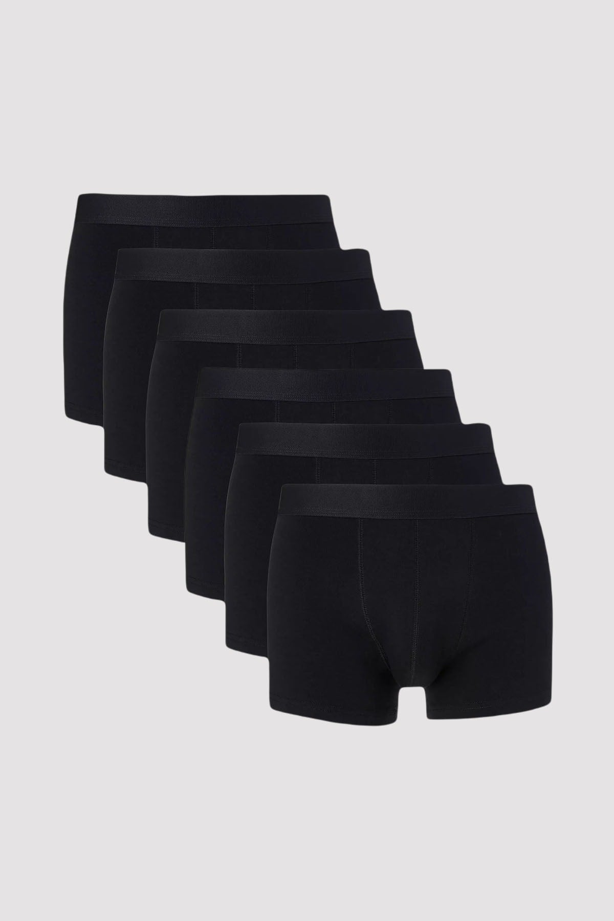 Men's Black Boxer Cotton Lycra 6-Pack