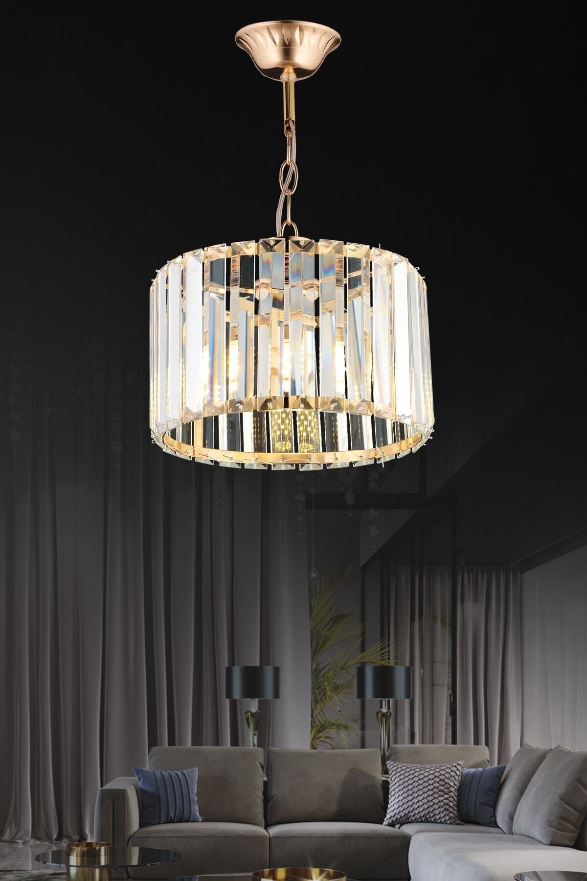 Modern Luxury Crystal Stone Gold 25Cm Chandelier