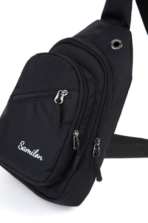 Unisex-Brusttasche aus Impertex-Stoff, schwarz