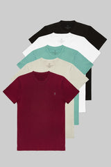 Standard Men's Crew Neck Basic 100% Cotton 5-pack T-shirt