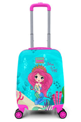 Kids Blue Pink Mermaid Patterned Child Suitcase 16716