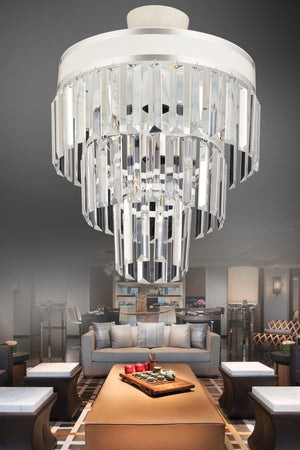 Çağla 3 Piece White Chrome Gilded 30 Luxury Modern Chandelier