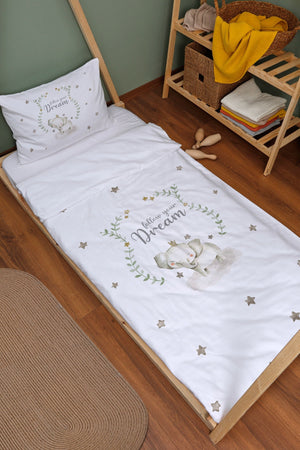 Organic Montessori Duvet Cover Set - For Baby Series - Damask Filli