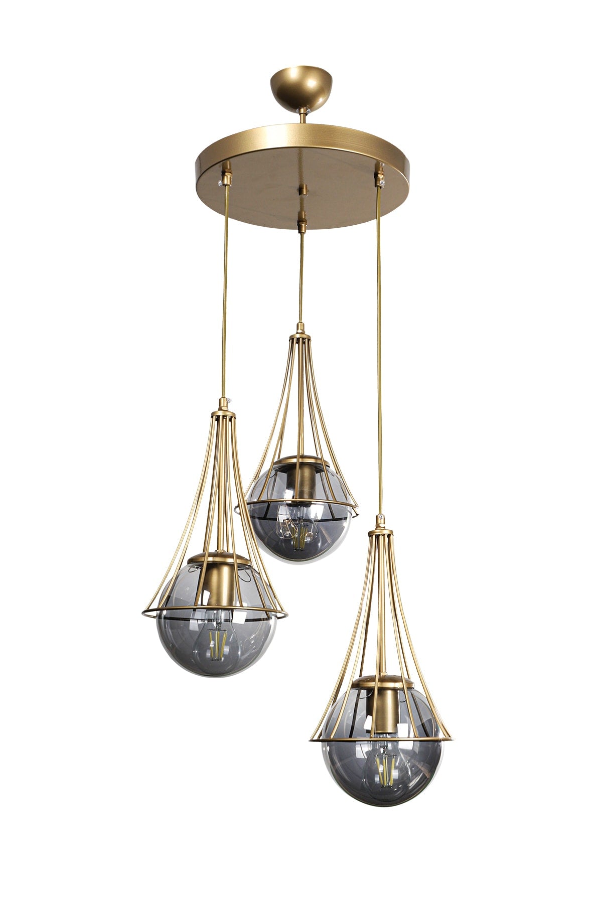 Lapis 3Rd Antique-Smoked Glop Glass Chandelier