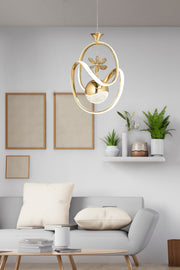 Moderne Einzel Anhänger Lampe Power Led Kronleuchter Abgestuft 3 Farbe Gold Gelb Led Kronleuchter