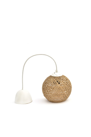 Balle Wicker Pendelkugel-Kronleuchter (weißes Aufhängerset)
