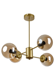 Seoul Modern Design Living Room Dining Room Kitchen Antique Color Honey Glass Pendant Lamp 4-Piece Chandelier