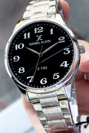 Herren Armbanduhr 3 ATM Wasserdicht Silber Farbe Stahl Band + Armband Dke2056C2