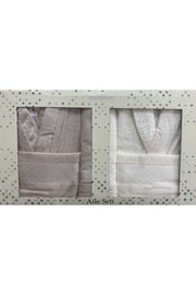 Elissa 6 Pieces 100% Cotton Bathrobe Set Stone-cream - Swordslife