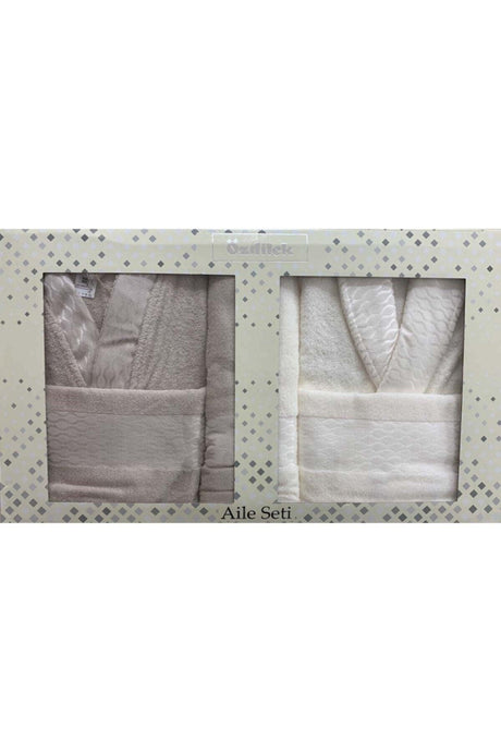 Elissa 6 Pieces 100% Cotton Bathrobe Set Stone-cream - Swordslife