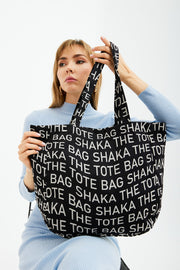 Black U50 Snap Closure The Tote Bag Printed Canvas Fabric Casual Women'S Arm And Shoulder Bag U:35