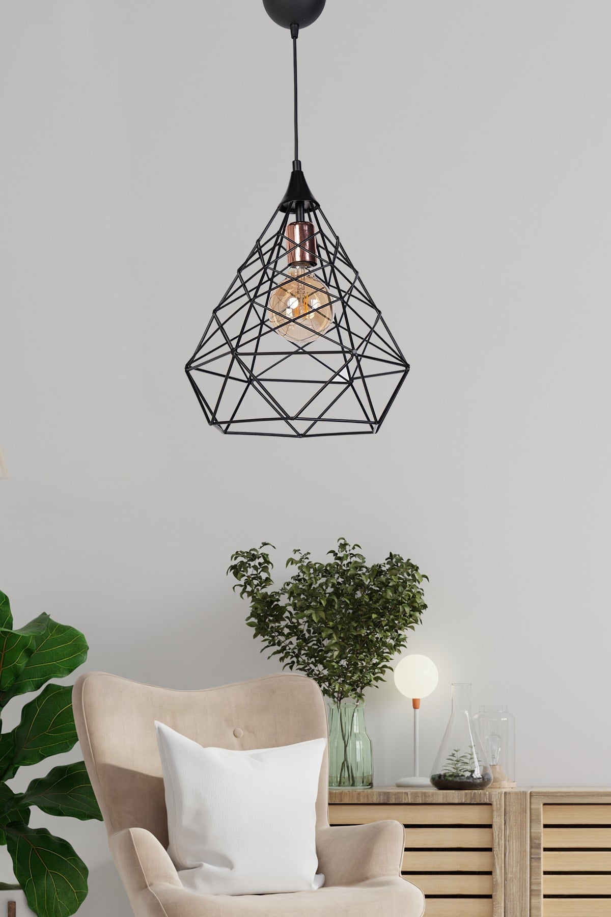 Croix Raye Black Pendant Lamp Large Chandelier Mtla-46