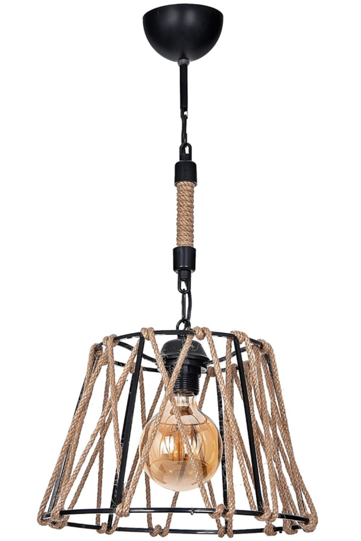 Elis Lux Rope Pendant Lamp Black